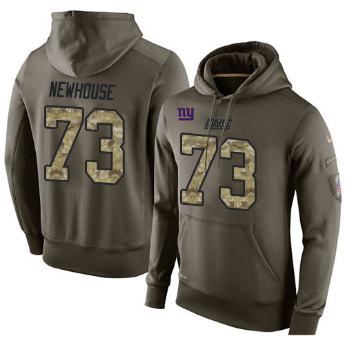 NFL Nike New York Giants #73 Marshall Newhouse Green Salute To Service Men's Pullover Hoodie